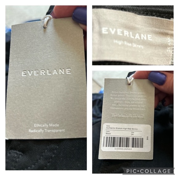 Everlane Black Authentic Stretch High Rise Skinny Jeans / NEW | Size 24 - Picture 5 of 8